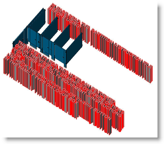 Why is Revit 3D Model Text in Bradley Revit Toilet Partitions?
